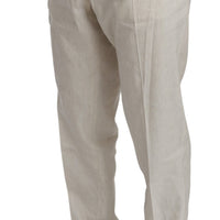 White Linen Casual Mens Trouser Flax Pants