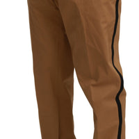 Brown Chinos Trousers Cotton Stretch Pants