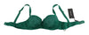 Green Silk Stretch Floral Lace Bra Underwear