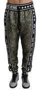 Brown Jacquard DG King Crystal Sweatpants