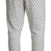 White DG Love Studded Trouser Sweatpants