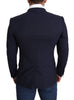 Navy Blue Wool Single Breasted MARTINI Blazer