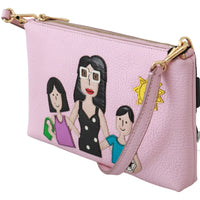 Pink Leather #dgfamily Clutch Shoulder Borse Purse