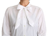 Cotton White Scarf Neck Shirt Blouse Top