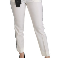 White High Waist Skinny Slim Cropped Pants