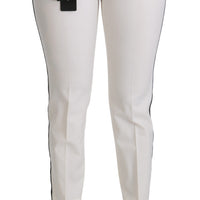 White High Waist Skinny Slim Cropped Pants