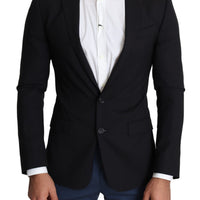 Black Wool Single Breasted Coat STAFF Blazer