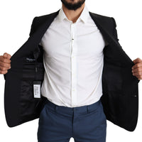 Black Wool Single Breasted Coat STAFF Blazer