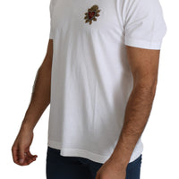 White Sacred Heart Applique Cotton Top T-shirt