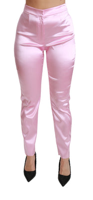 Pink Metallic High Waist Skinny Pants