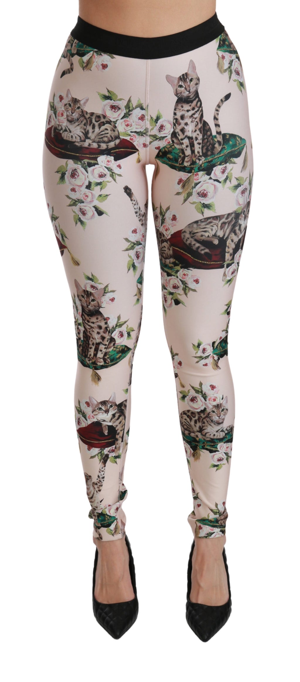 Multicolor Floral Bengal Cat Leggings Pants