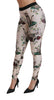 Multicolor Floral Bengal Cat Leggings Pants