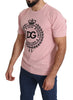 Pink #DGLove Crown Print Cotton T-shirt