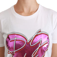 White Cotton DG Love Heart Top T-shirt