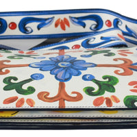 White Majolica Print Shoulder Purse CLEO Leather Bag