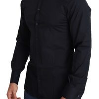 Black Cotton Formal GOLD Dress Shirt