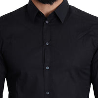 Black Cotton Formal GOLD Dress Shirt