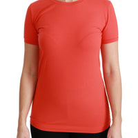 Red Crewneck Short Sleeve T-shirt Cotton Top