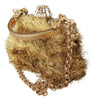 Gold White Crystals Clutch Shoulder Purse VANDA Bag