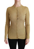 Gold Long Sleeve Cardigan Viscose Sweater