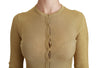 Gold Long Sleeve Cardigan Viscose Sweater