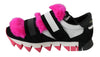 Black Leather Pink Fur Shoes Sneakers