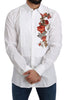 White Cotton GOLD Flowers Top Solid Shirt