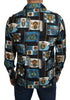 Blue Silk Coat of Arms Casual Shirt