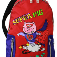 Nylon Multicolor Super Pig Print Men School Bag