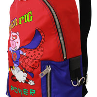 Nylon Multicolor Super Pig Print Men School Bag