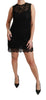 Black Sleeveless Lace Cotton Mini Dress