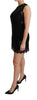 Black Sleeveless Lace Cotton Mini Dress