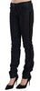 Black Low Waist Skinny Trousers Braided String Pants