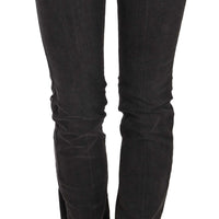 Black Low Waist Skinny Denim Trousers Pants Jeans