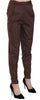 Brown High Waist Tapered Formal Trousers Pants