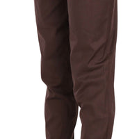 Brown High Waist Tapered Formal Trousers Pants