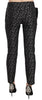 Black Patterned Low Waist Skinny Trousers Pants