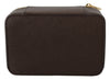 Brown Zip Around Mini Coin Jewelry Case Leather Wallet