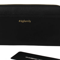 Black #dgfamily Evil Continental Clutch Leather Wallet