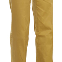 Mustard Yellow Straight Formal Trousers Pants