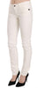 White Cotton Low Waist Skinny Denim Pants Jeans