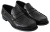 Black Leather Moccasins Dress Loafers Shoes