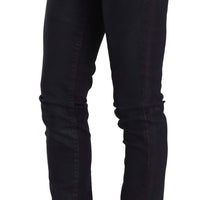 Black Cotton Low Waist Skinny Denim Pants