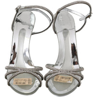 Silver Crystal Ankle Strap Sandals Shoes