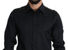 Black All Over Logo Print GOLD Dress Shirt