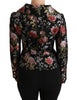 Black Floral Brocade Coat Blazer Jacket