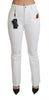 White Heart Flared Stretch Cotton Pants