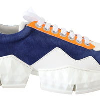 Diamond Blue Orange Leather Sneaker