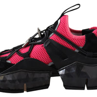 Diamond Black Pink Leather Sneaker