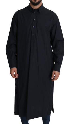 Black Long Caftan Cotton Men Casual  Shirt